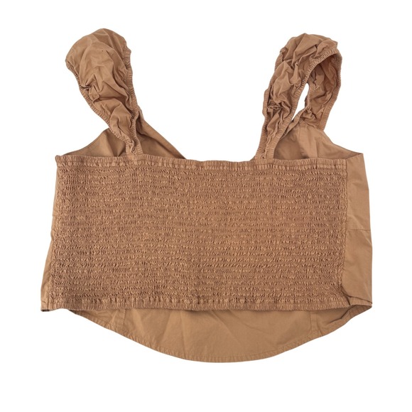 Aerie Cowgirl Western Sweetheart Neck Brown Crop Top Festival Coquette Y2K XL - Picture 2 of 6